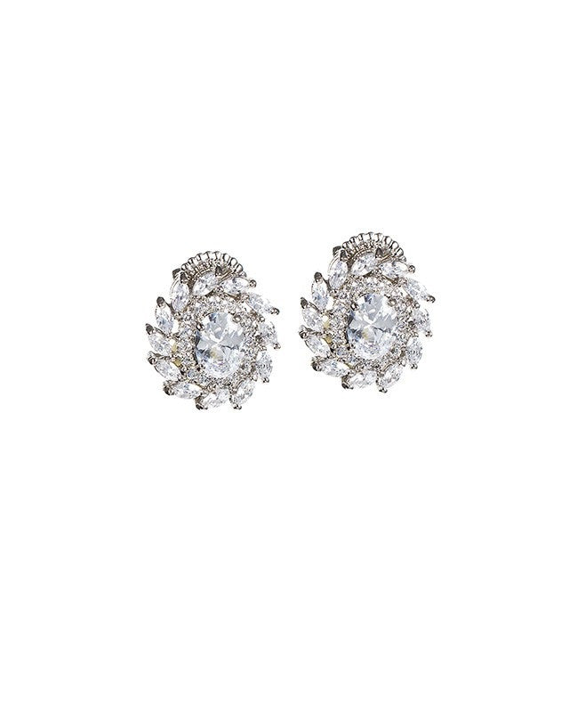 Oval and Marquise Stud Earrings
