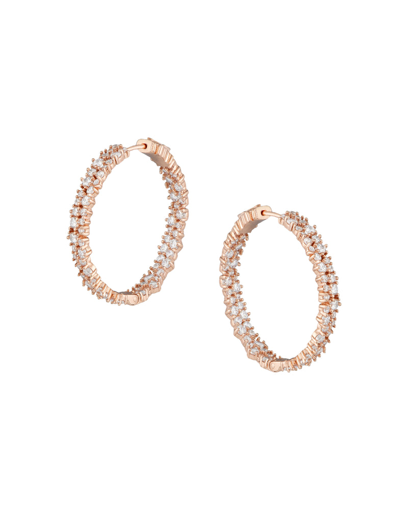 Round Cluster Hoop Earrings