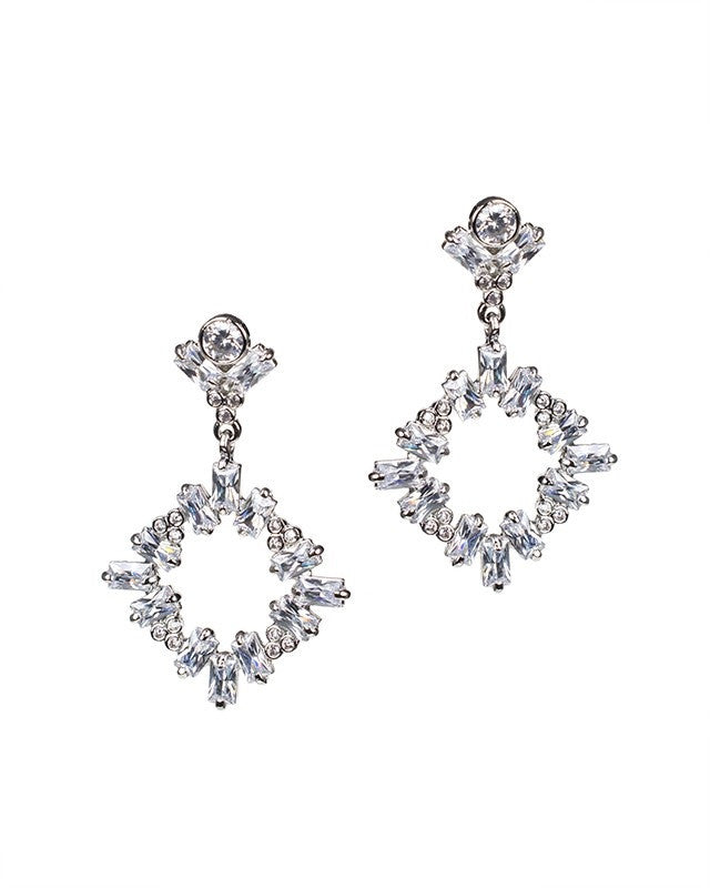 Baguette Open Circle Earrings