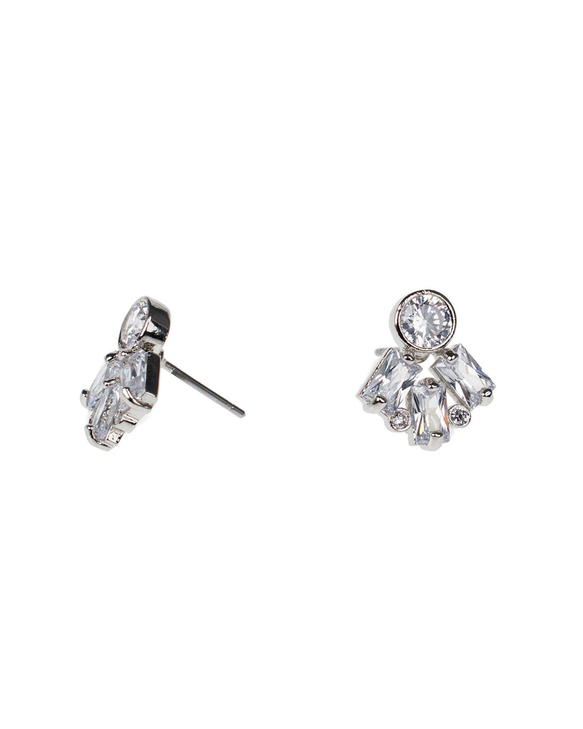 Baguette Cluster Stud Earrings