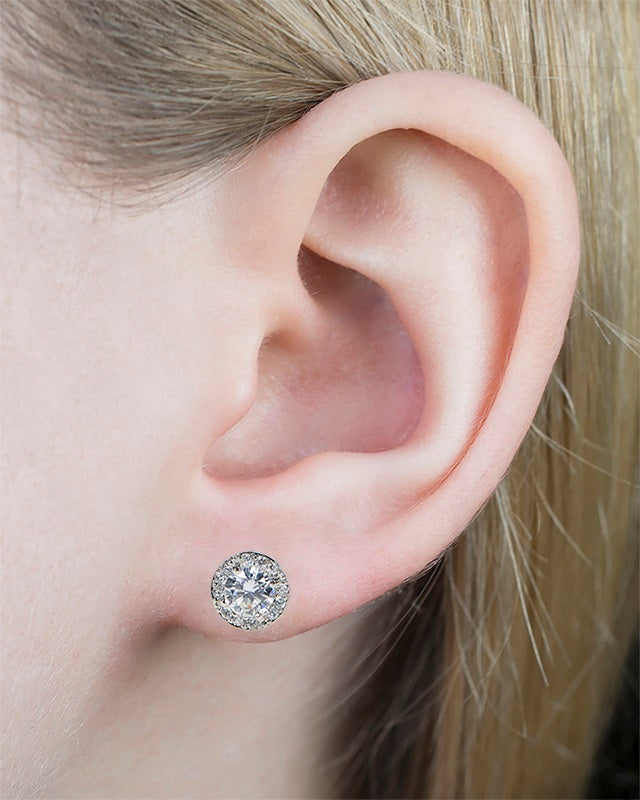 CZ Halo Studs