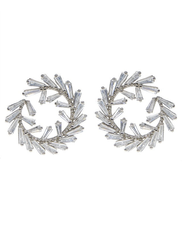 Baguette Open Circle Earrings