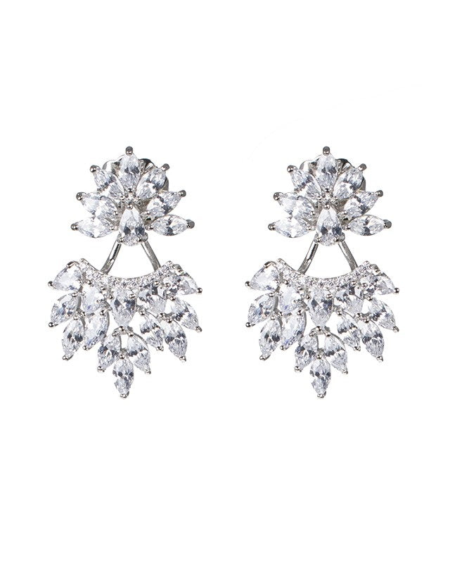 CZ Marquise Cluster Earrings