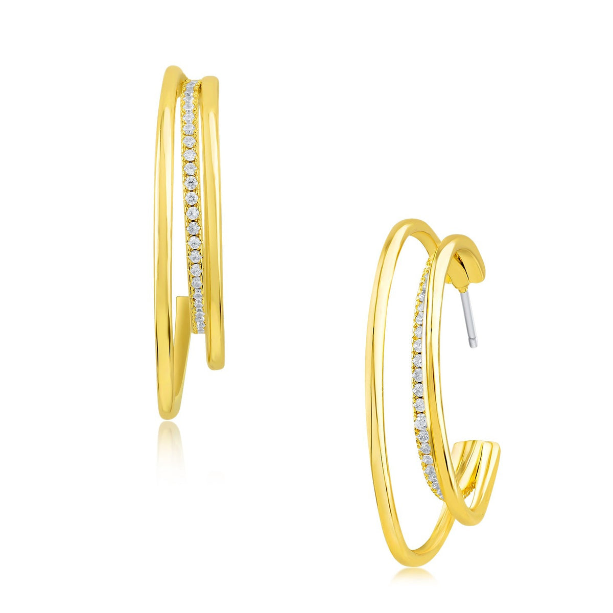 Triple Multi Shape Hoop Earrings