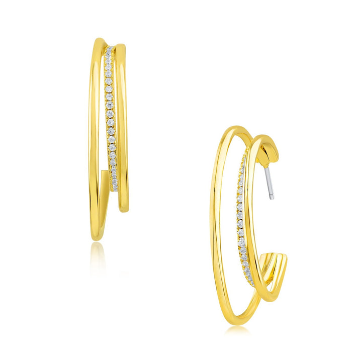 Triple Multi Shape Hoop Earrings