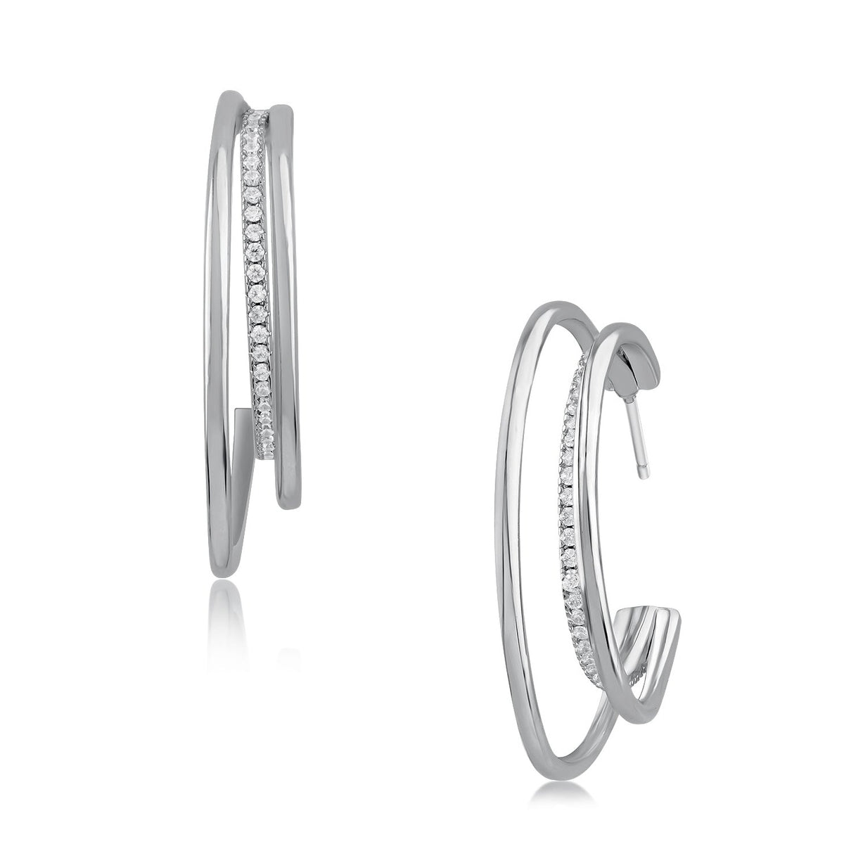 Triple Multi Shape Hoop Earrings