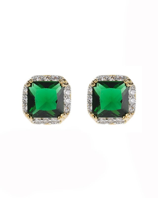 Princess Emerald Post Earrings