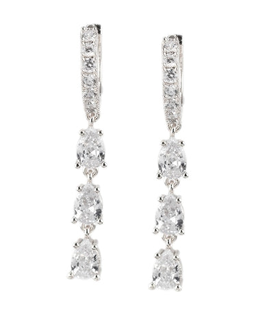 Marquise and Pear CZ Cluster Earrings