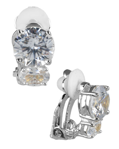 Pear CZ Huggie Hoop