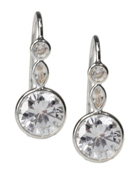 Round and Marquise CZ Wire Earrings