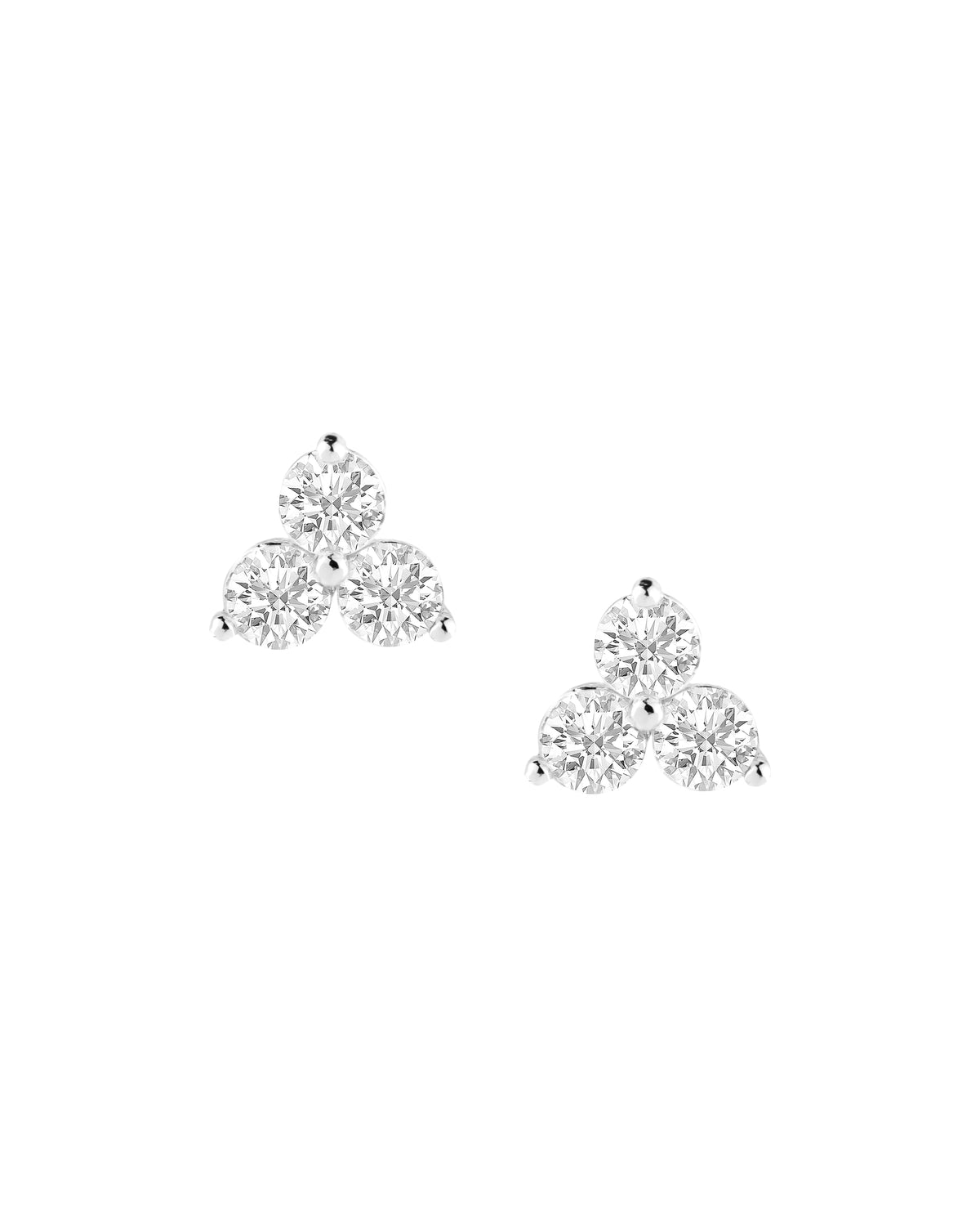 Triple Round CZ Earrings