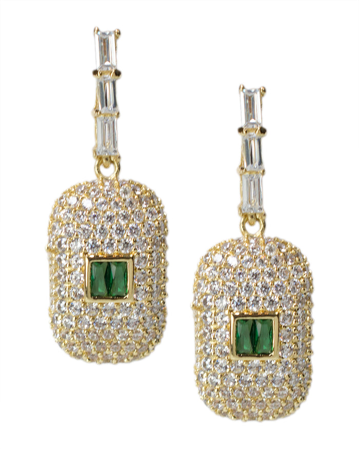 Emerald Baguette Drop Earrings