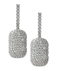 Pave Rectangle Drop Earrings