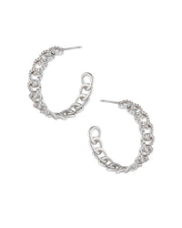 Pave Chain Hoop Earrings