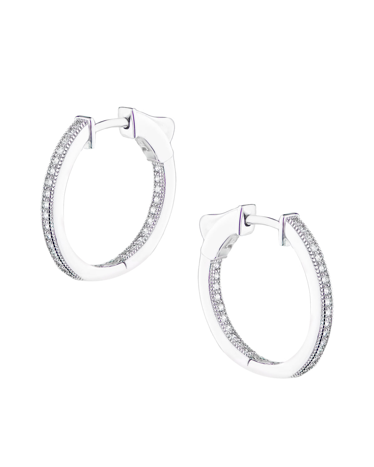 Round Pave Hoop Earrings