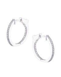 Round Pave Hoop Earrings