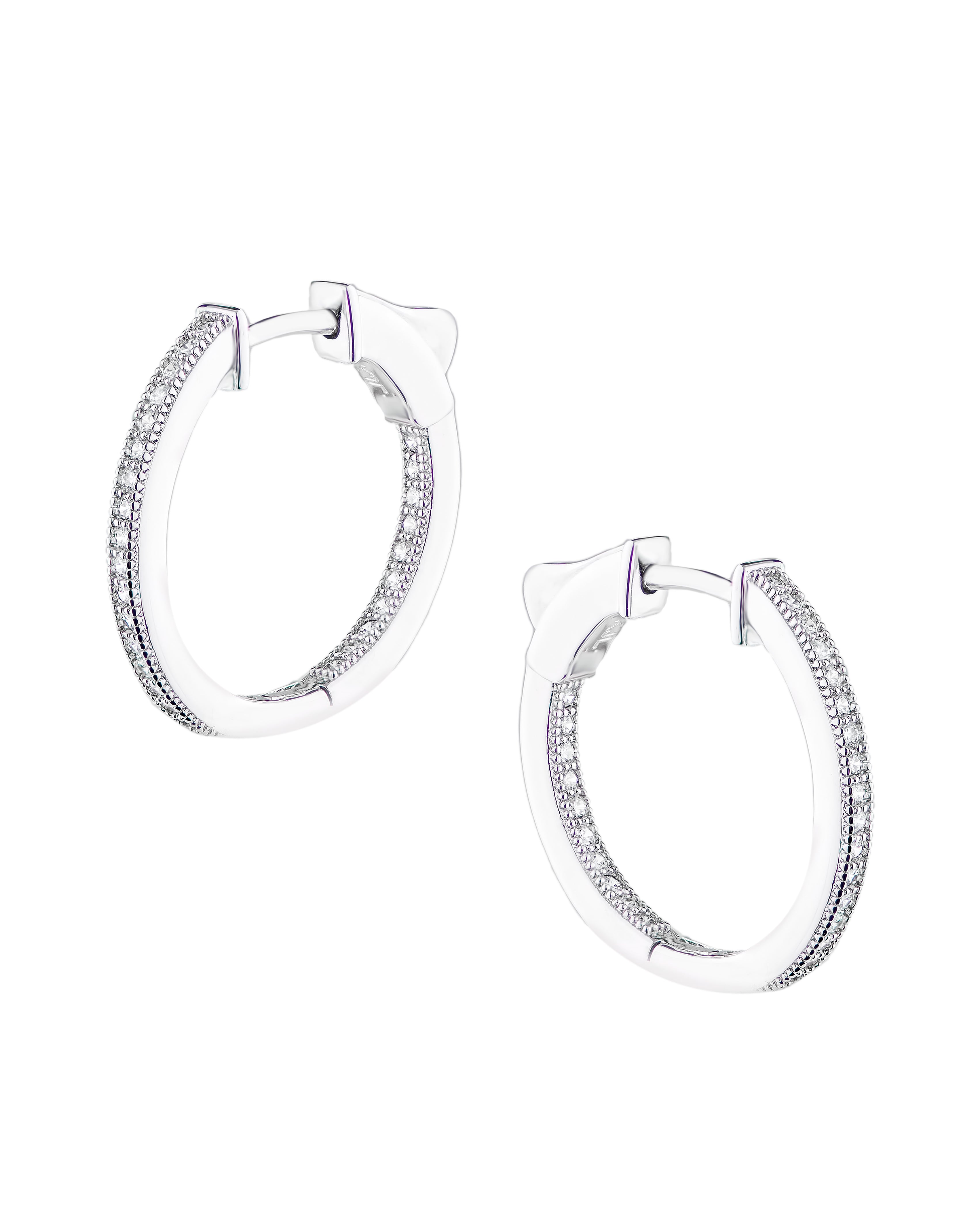 Round Pave Hoop Earrings
