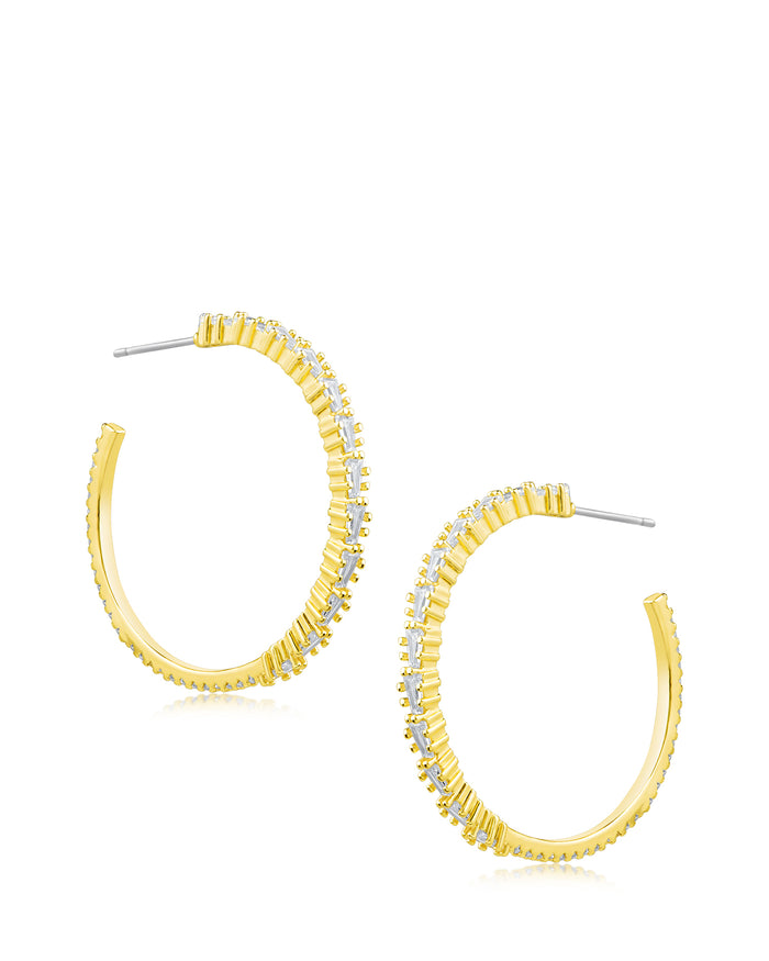 Large Baguette Hoop Earrings