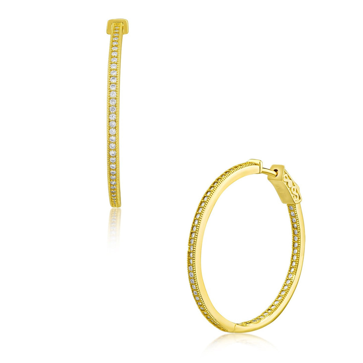 Micro Pave Hoop Earrings