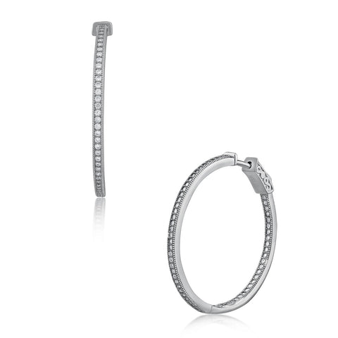 Cz by kenneth jay lane pave huggie discount hoop earrings