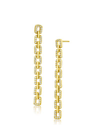 CZ Delicate Link Drop Earrings