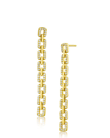 Gold Plated Earrings with Round CZ