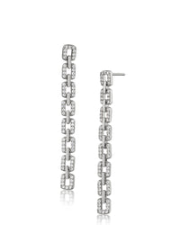 CZ Delicate Link Drop Earrings