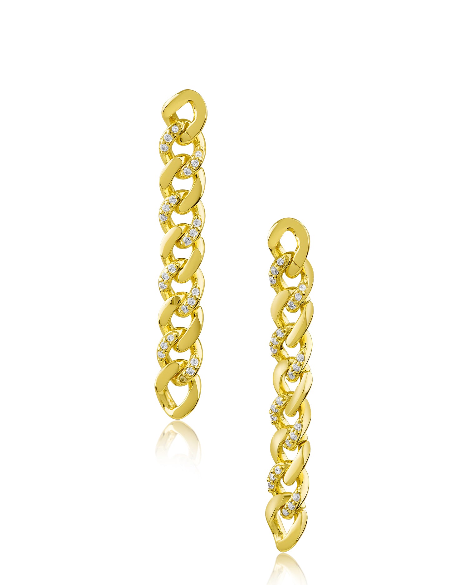 Pave Chain Drop Earrings