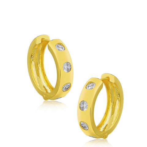 Inside Out Yellow Gold Plated Hoop Earring