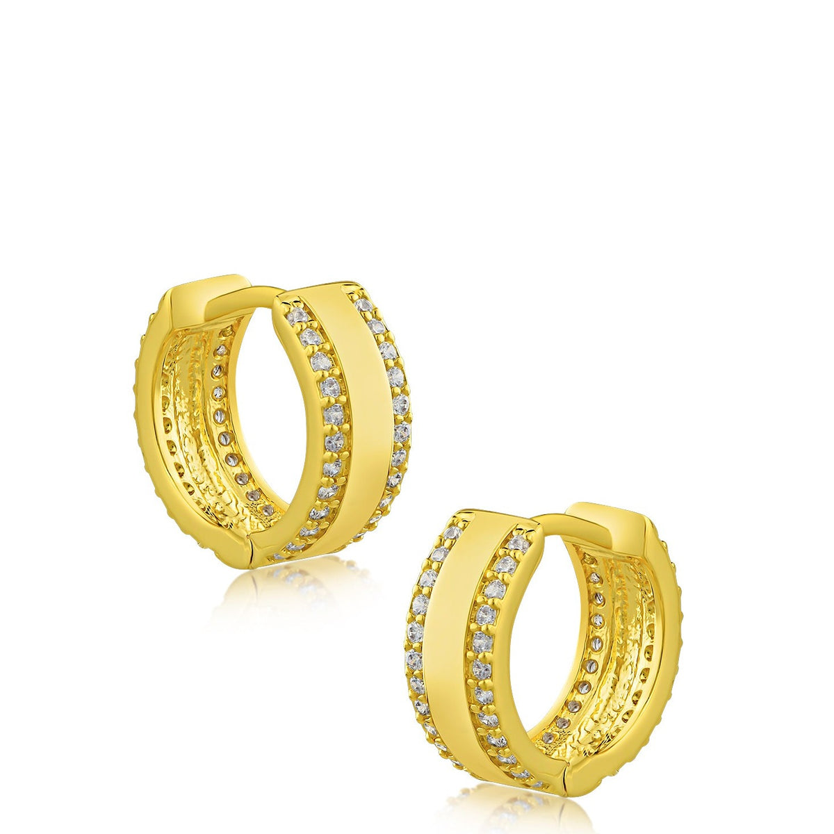 Micro Pave Huggie Hoop Earrings