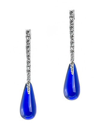 Blue Briolette Drop Earrings