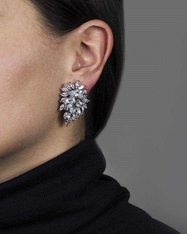 Multi CZ Cluster Earrings