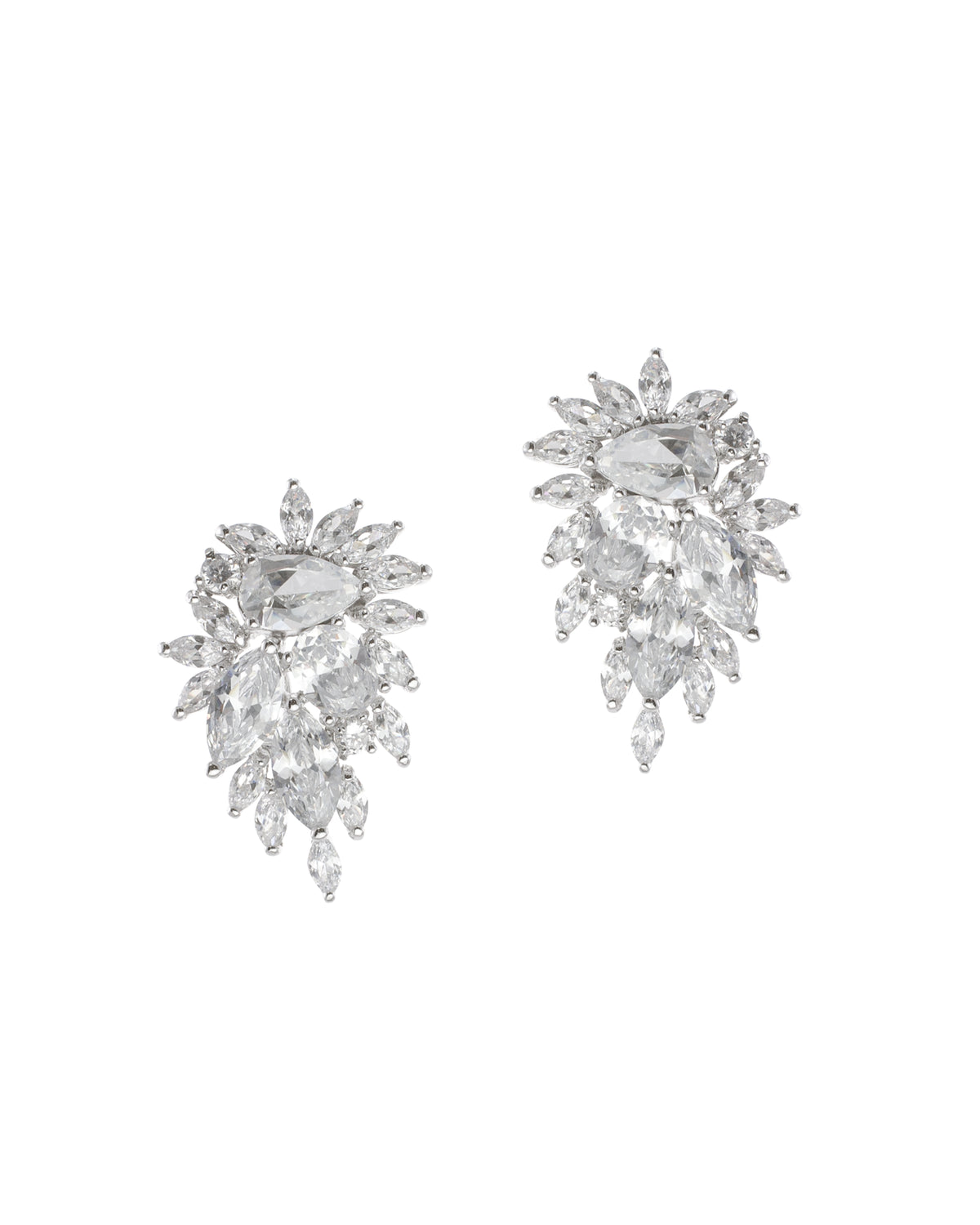 Multi CZ Cluster Earrings