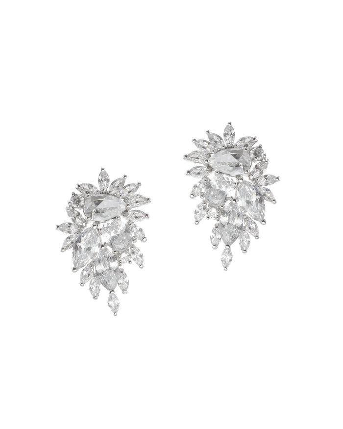 Multi CZ Cluster Earrings