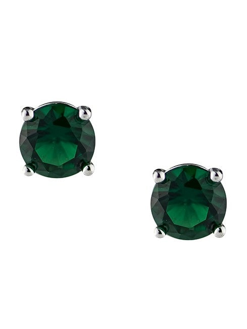 Classic Green CZ Pierced Stud Earring