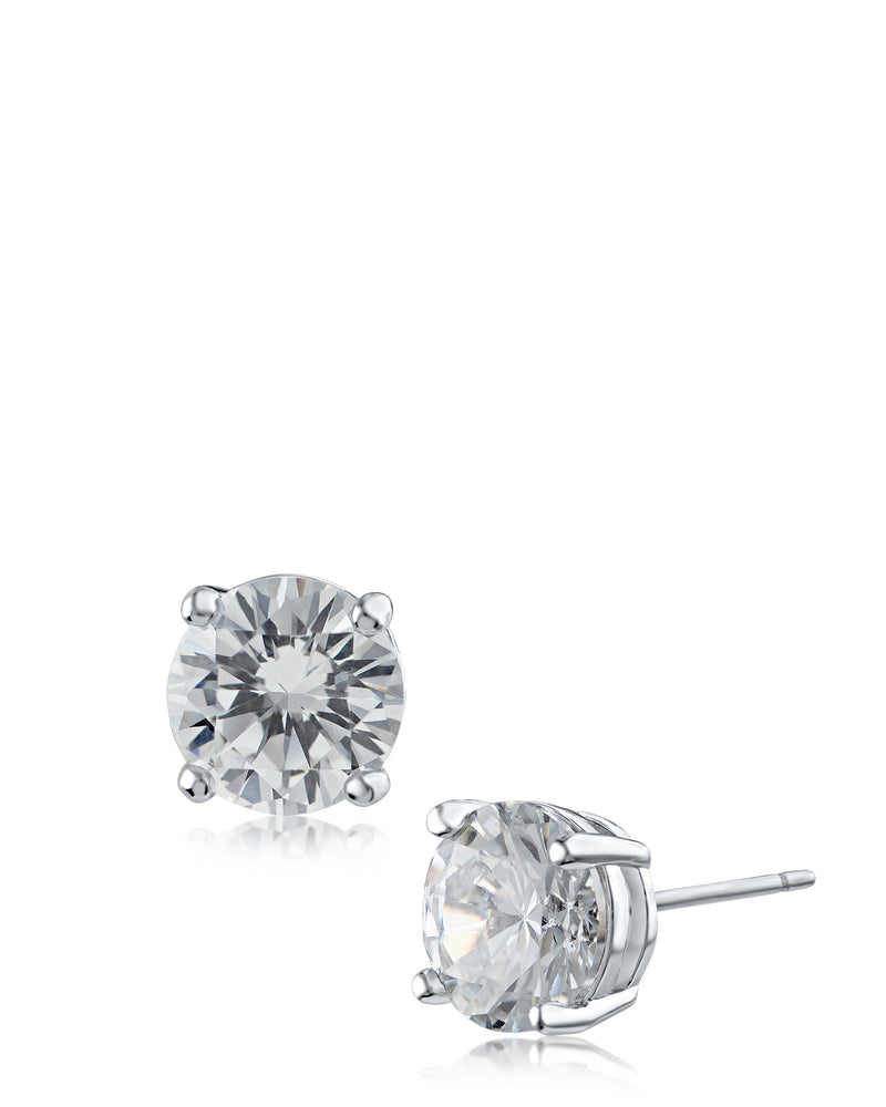 4 cttw Round Cubic Zirconia Studs