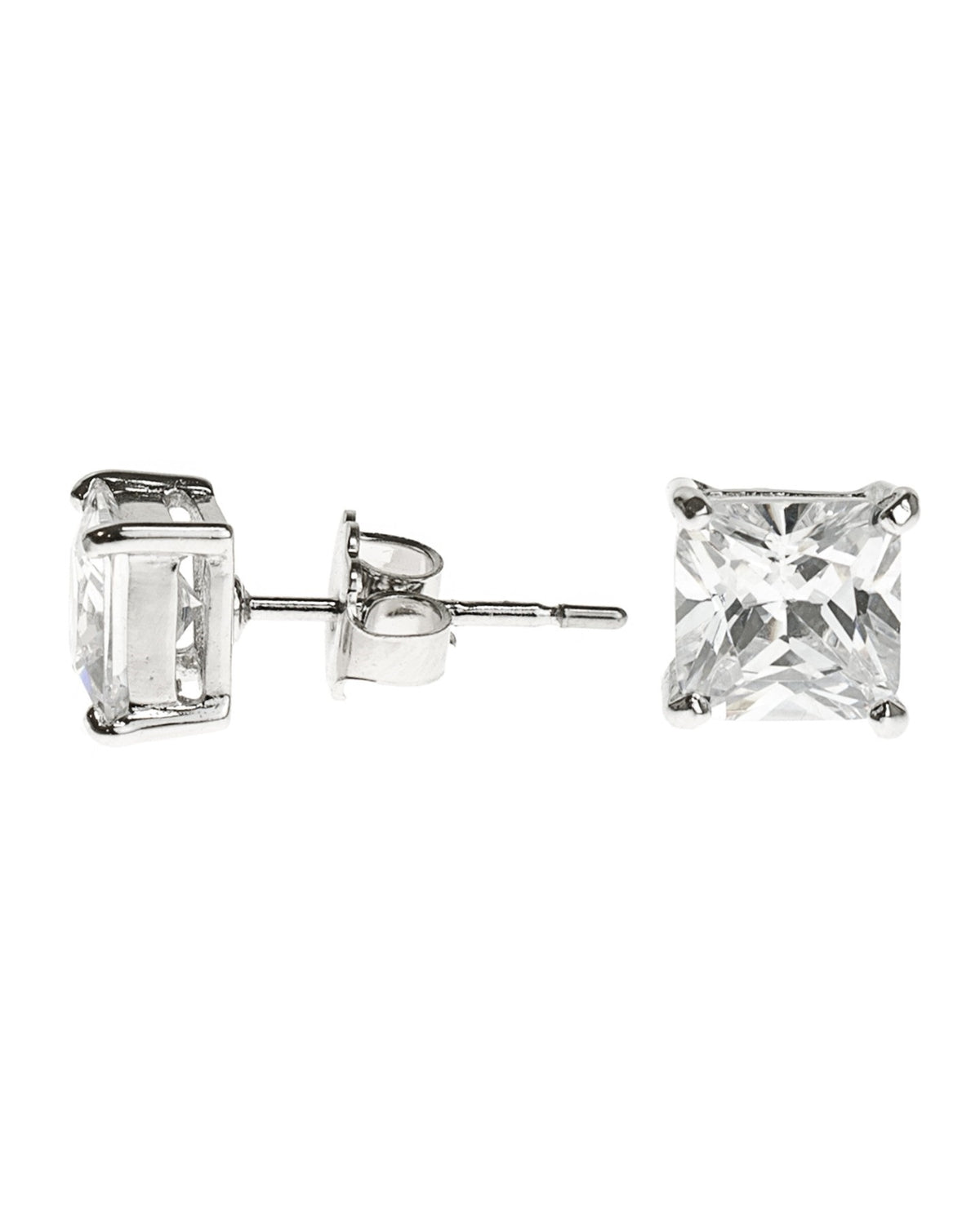 Princess Cut CZ Studs