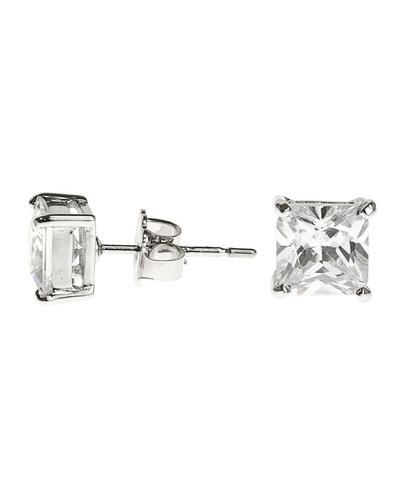 Princess Cut CZ Studs