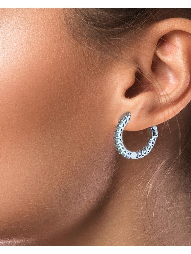 Inside-Out CZ Hoop Earrings