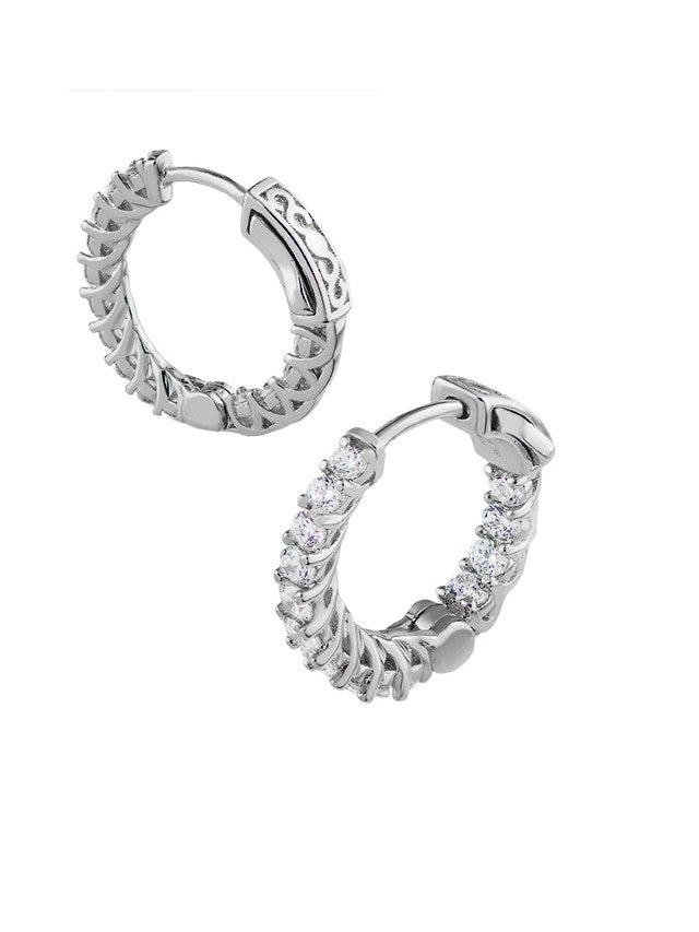 Inside-Out CZ Hoop Earrings