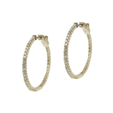 Square Pave Link Earrings