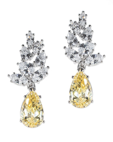Canary Cascading Marquise  Statement Earrings