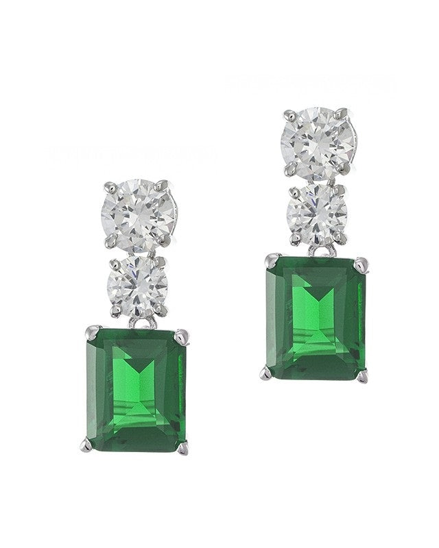 Triple Stone Drop Earrings