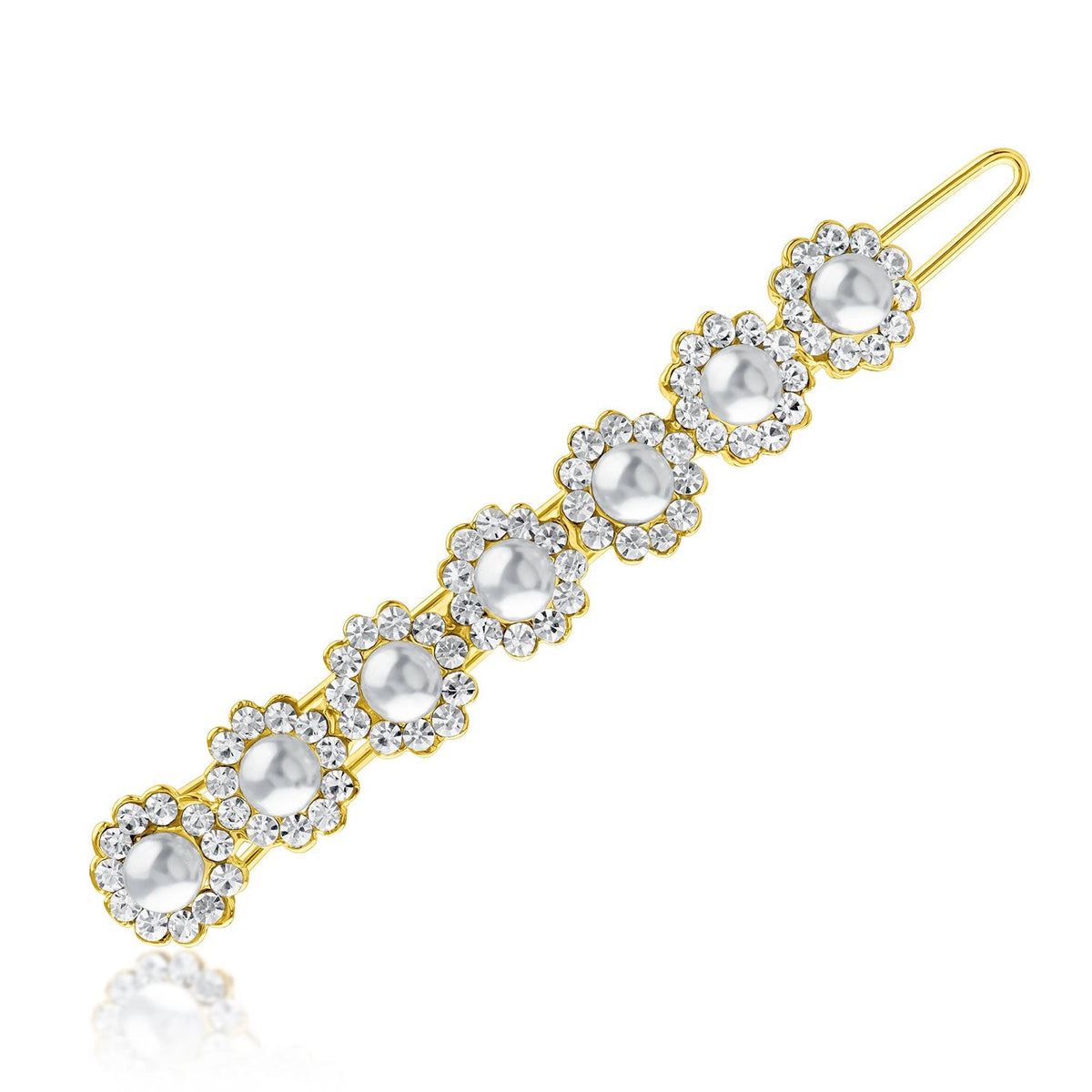 Glass Pearl and CZ Hair Pin