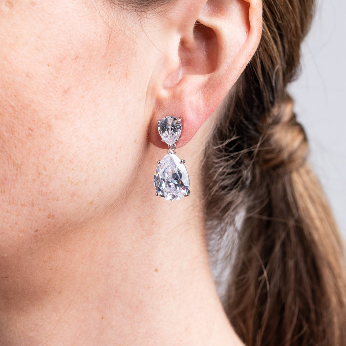 Double Pear Drop Earrings