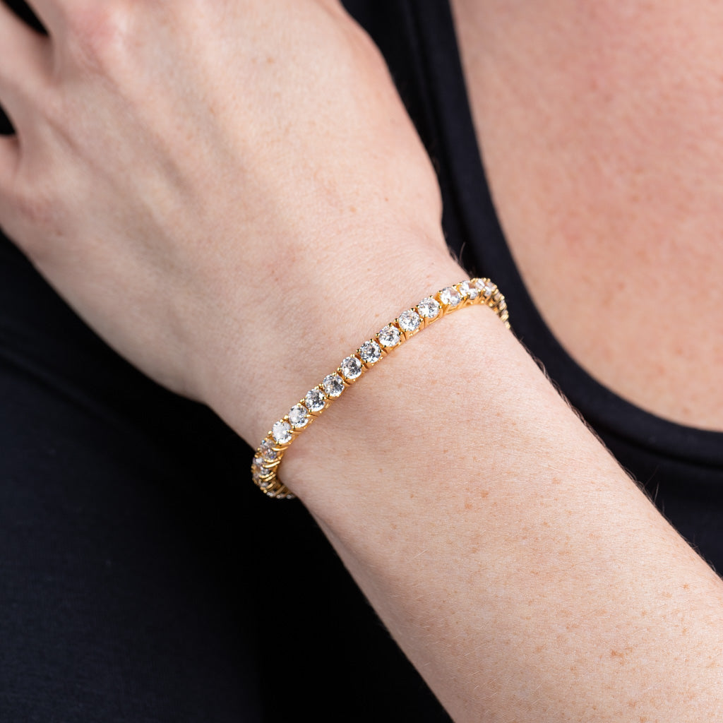 Classic Yellow Gold Plated Tennis Bracelet