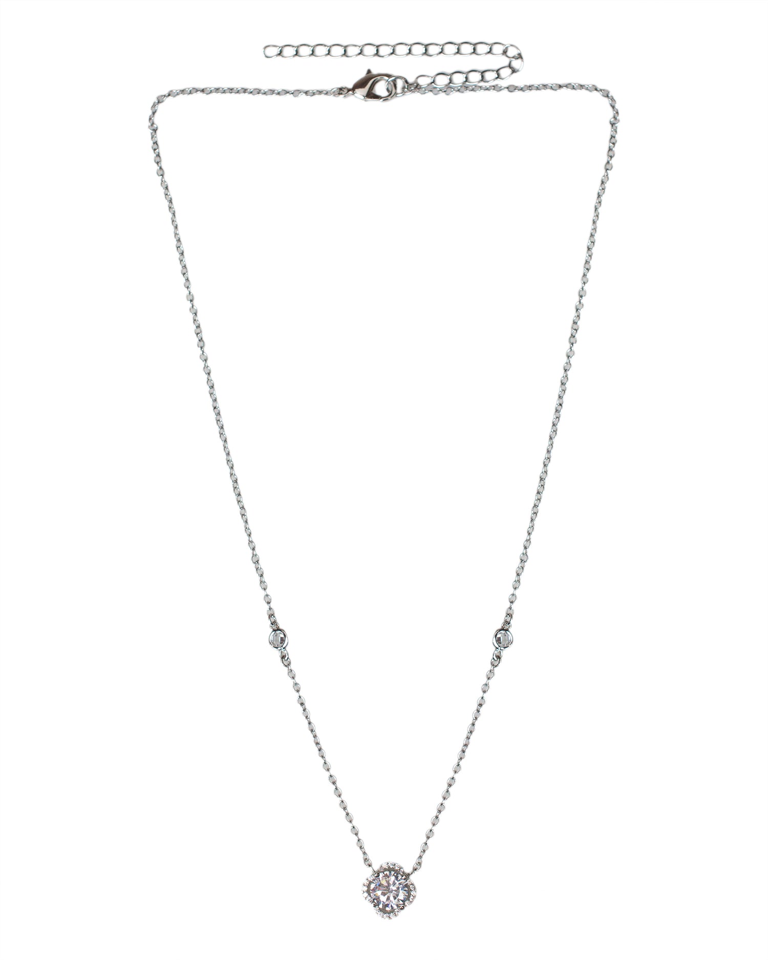 CZ Clover Pendant Necklace