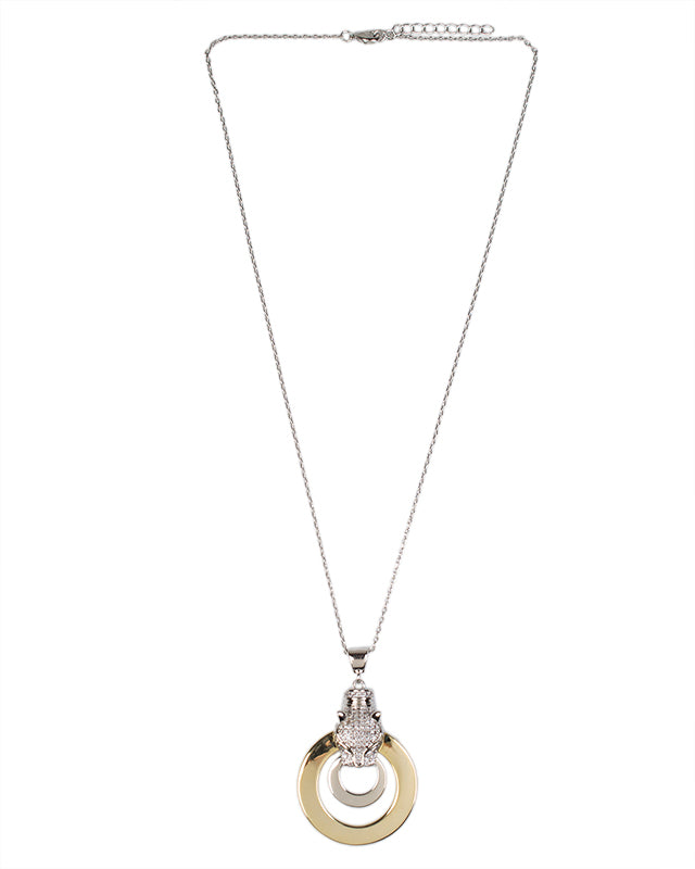 Pave Panther Circle Pendant