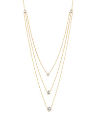 Triple Round CZ Layered Necklace