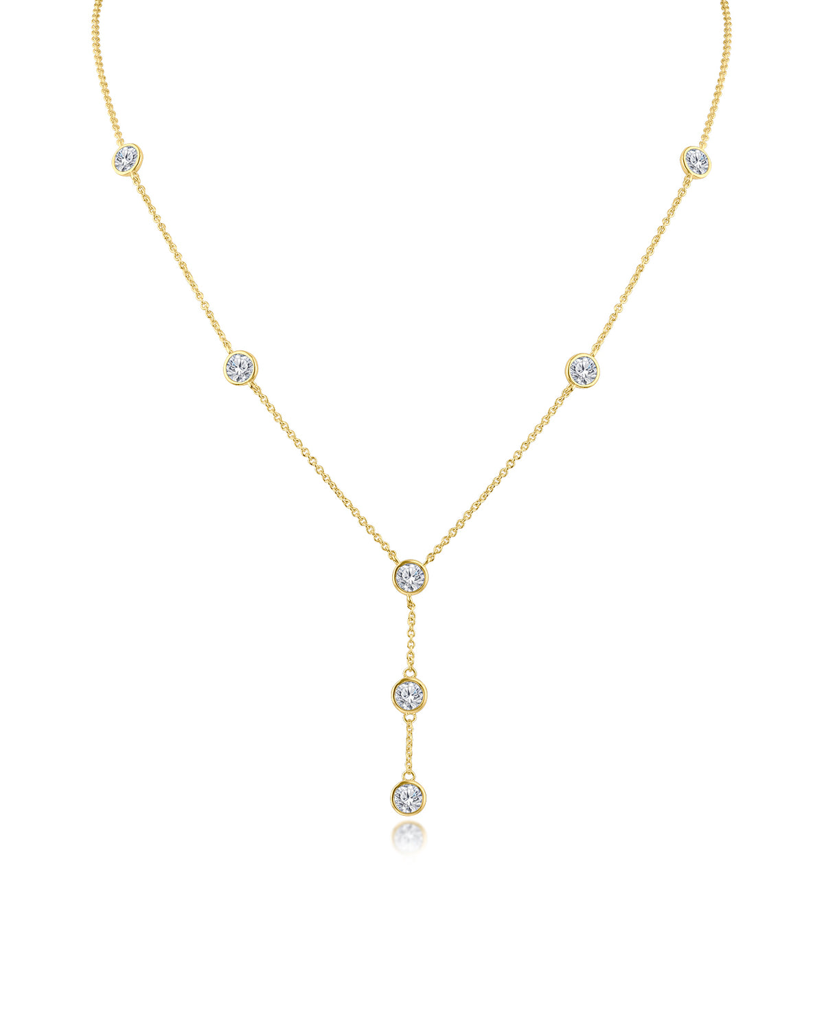 Round CZ Y- Necklace